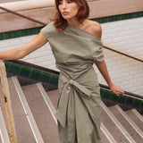 Florence Wrap Dress - Olive - Zandra Stone