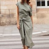 Florence Wrap Dress - Olive - Zandra Stone