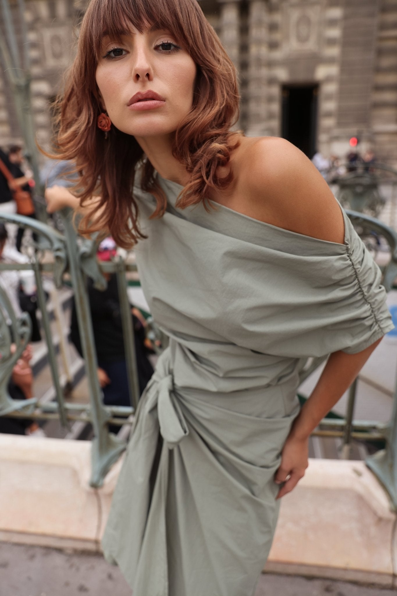 Florence Wrap Dress - Olive - Zandra Stone