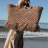 Freya Fringe Straw Handbag - Zandra Stone