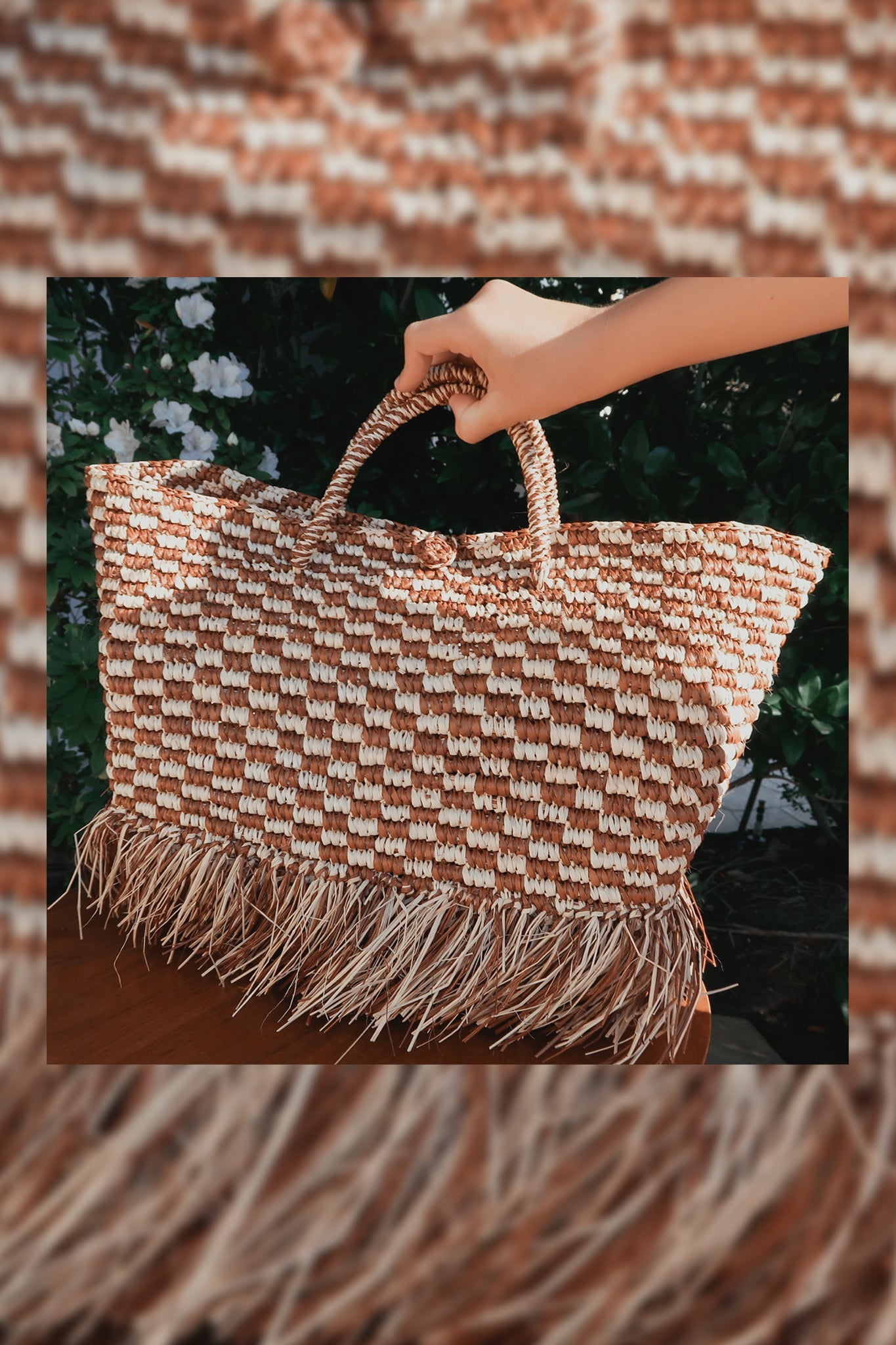 Freya Fringe Straw Handbag - Zandra Stone