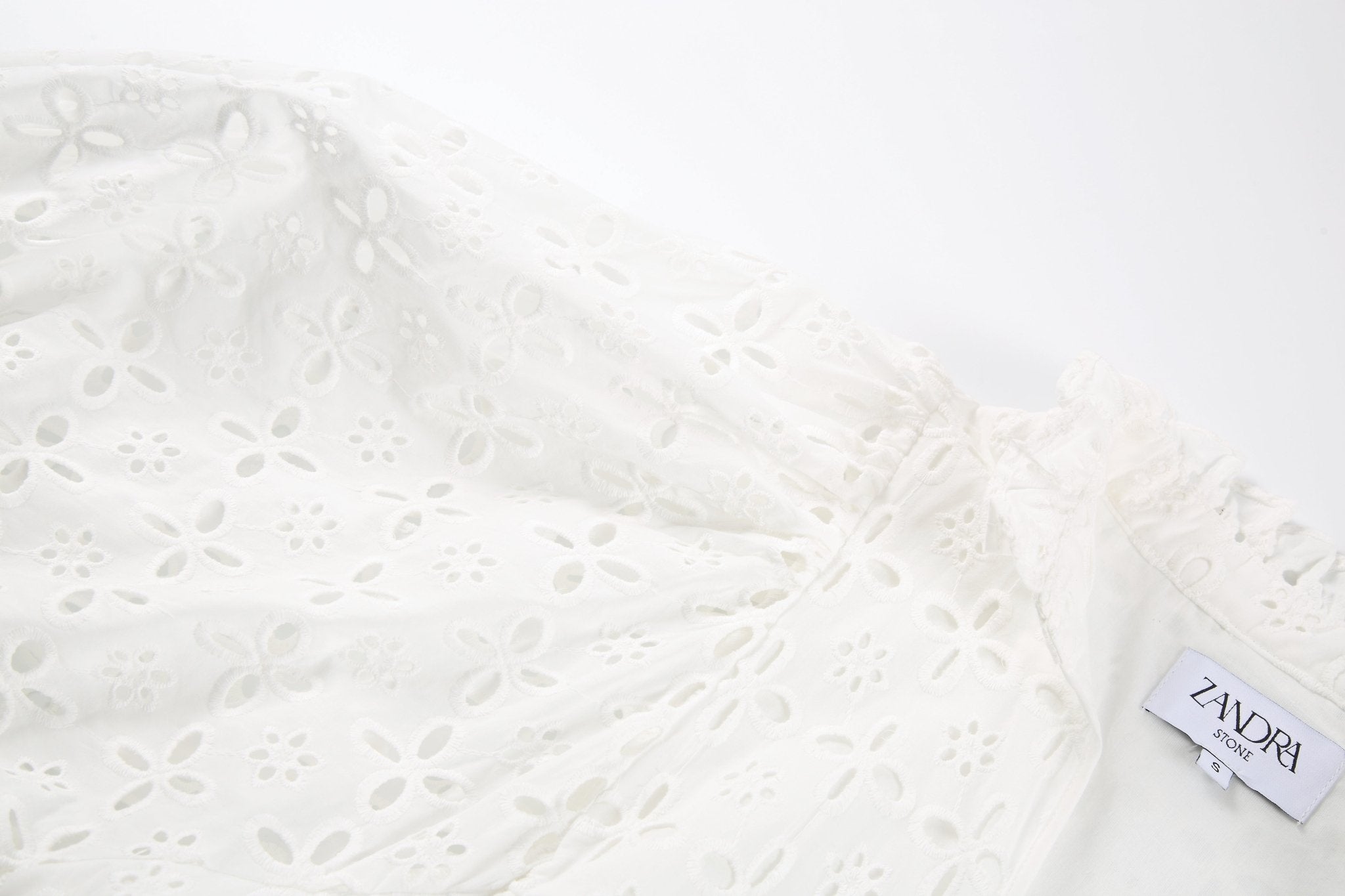Lulu Cotton Broderie Dress - Zandra Stone