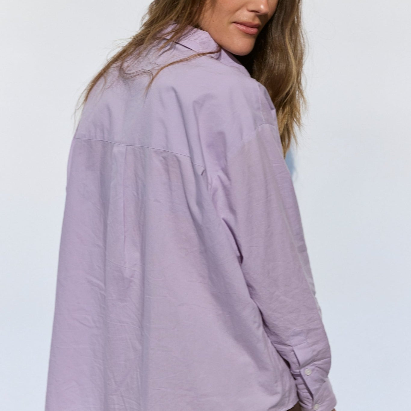 Milla Long Sleeve Button Down Shirt - Purple - Zandra Stone