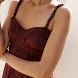 Cher Beaded Maroon Mini Dress