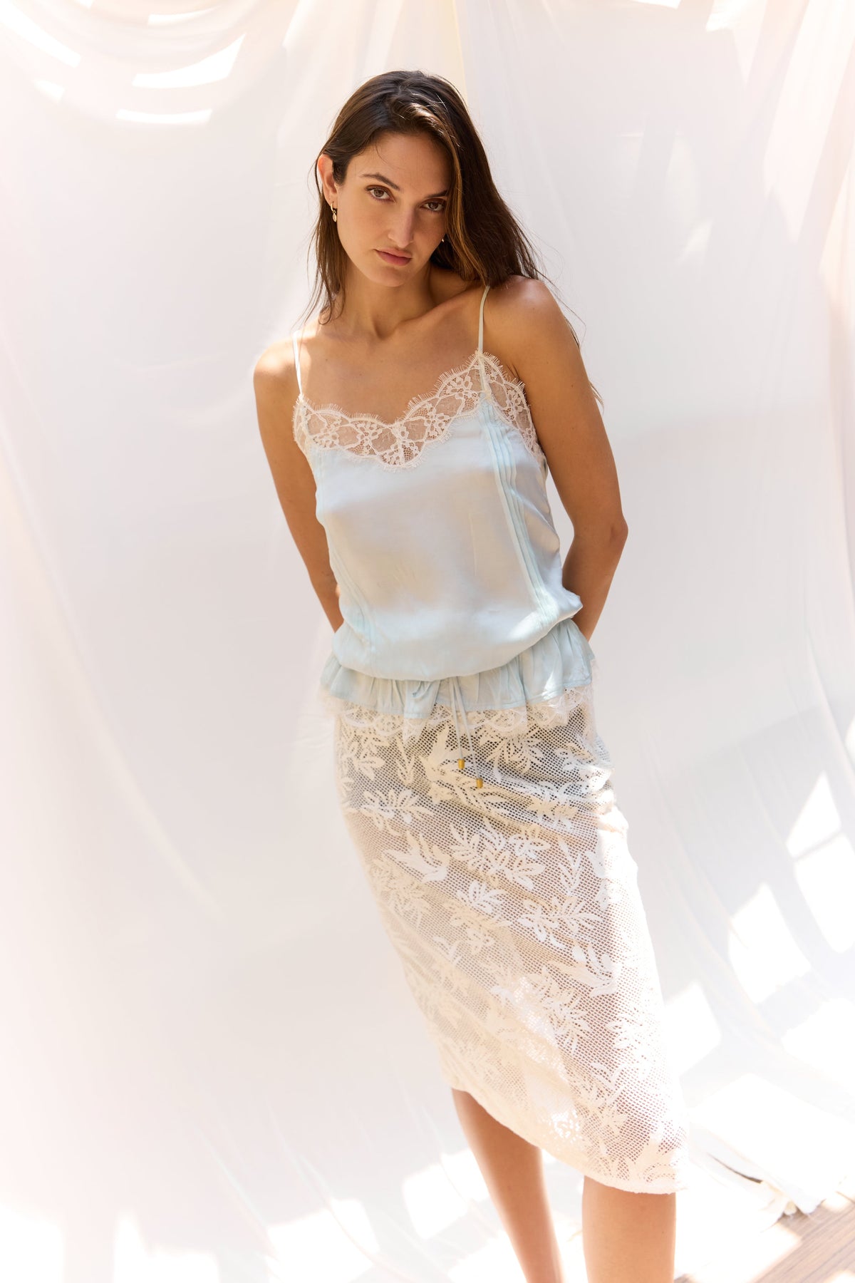 Skye Cami Top - Blue Pastel