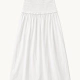Deanie Shirred Drop Waist Skirt - White