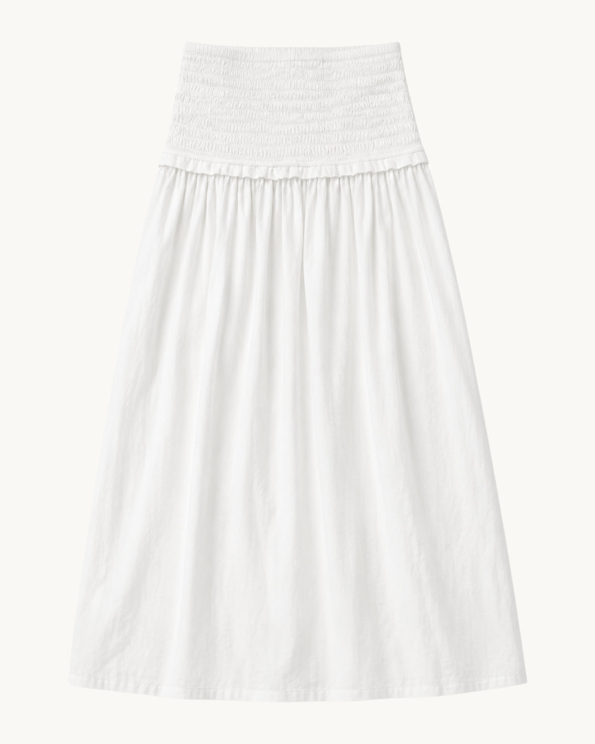 Deanie Shirred Drop Waist Skirt - White