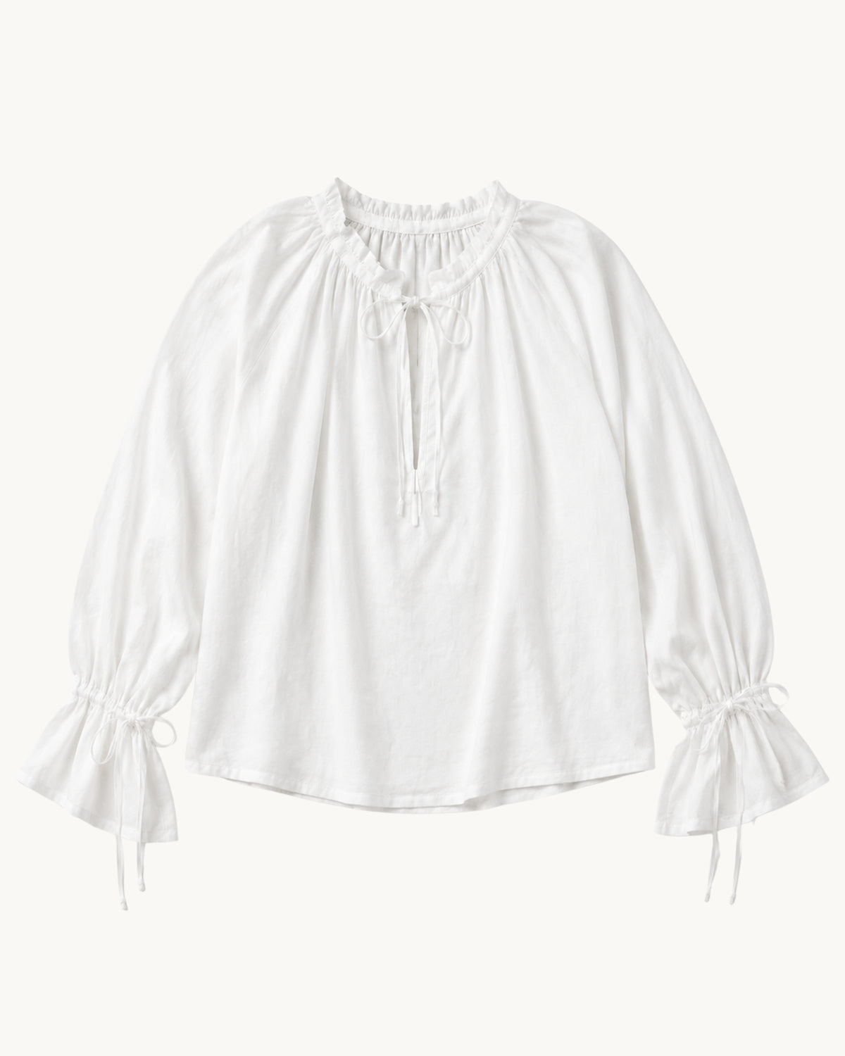 Flo Ruffle Long Sleeve Blouse - White