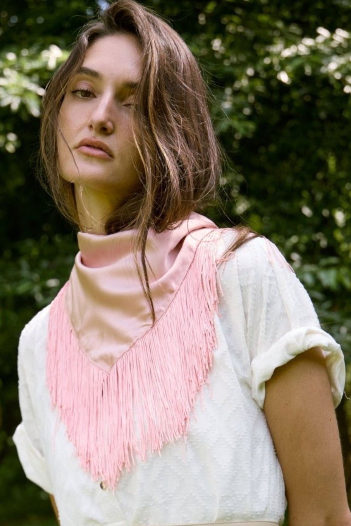 Fringe Scarf - Pink