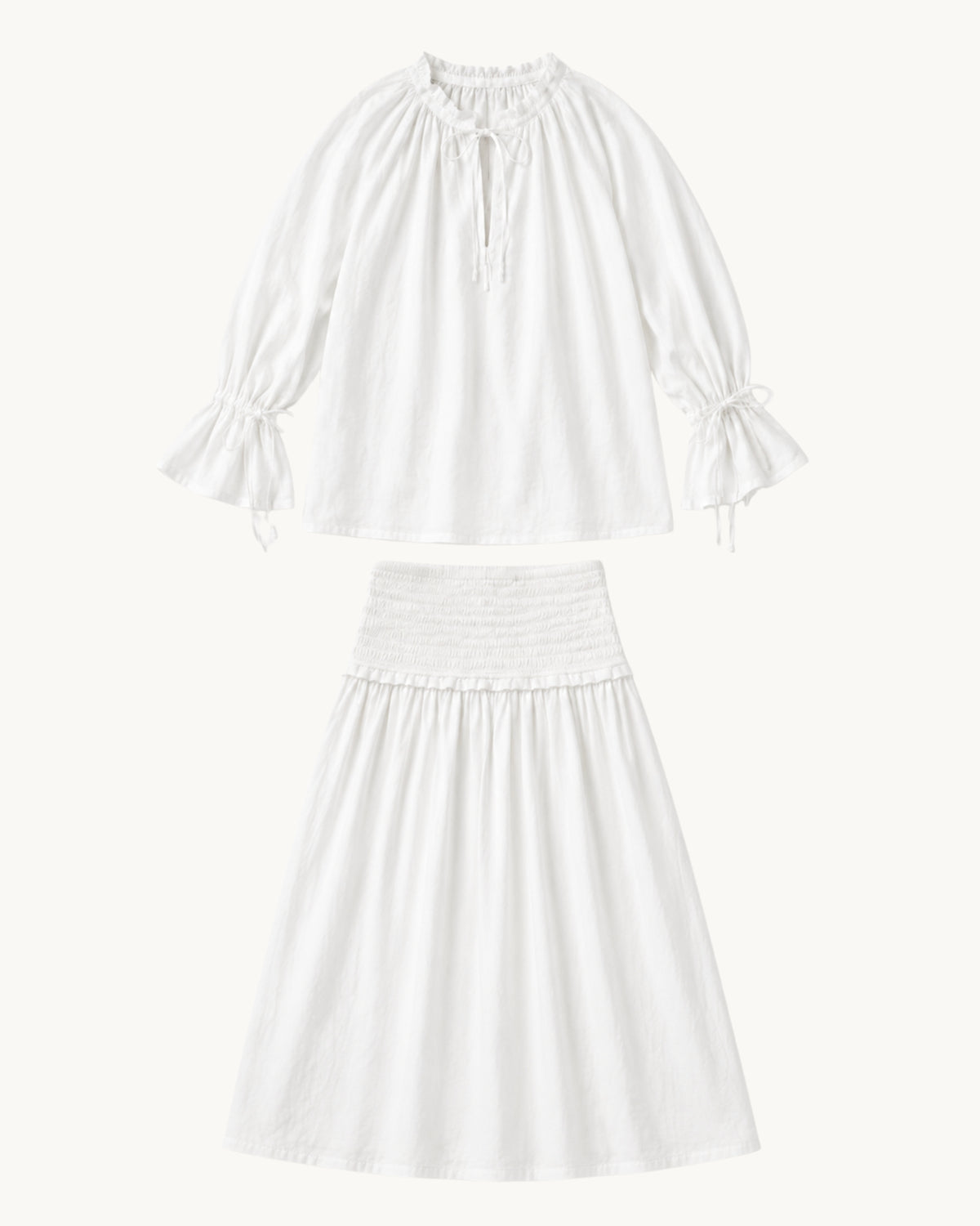 Flo Ruffle Long Sleeve Blouse - White