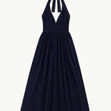 Puna Halter Dress Eyelet - Navy