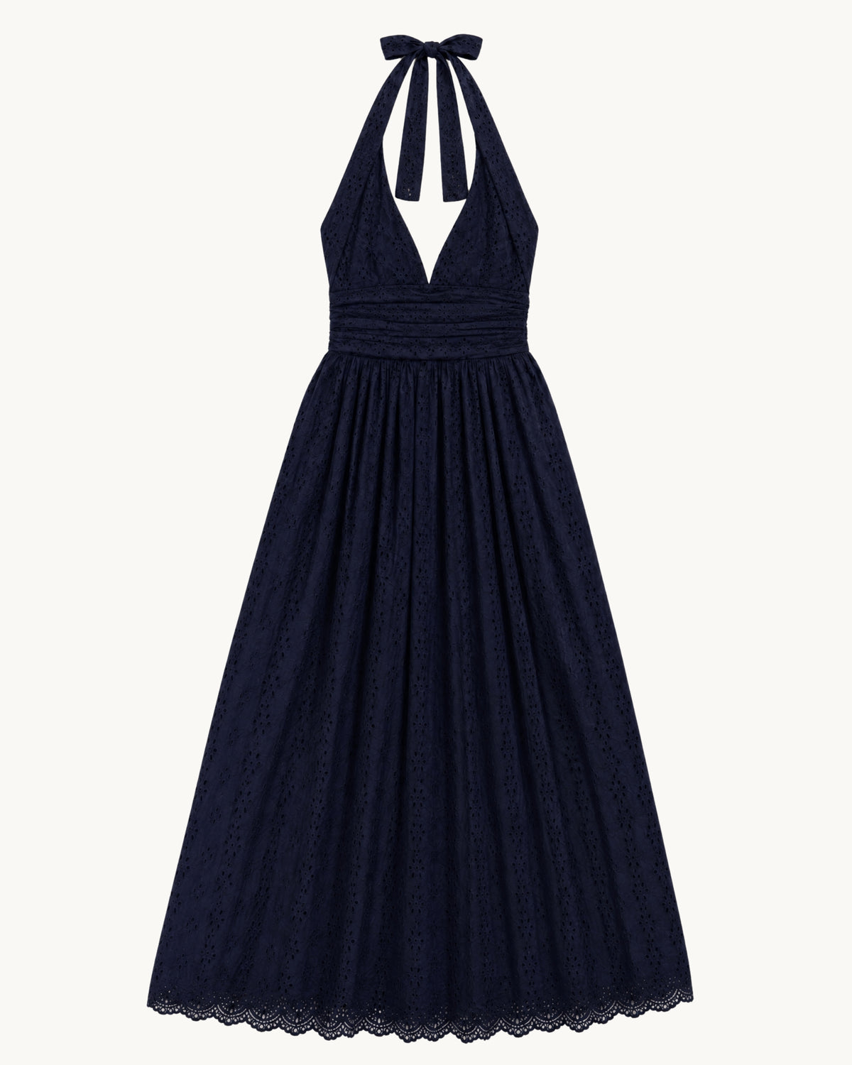 Puna Halter Dress Eyelet - Navy