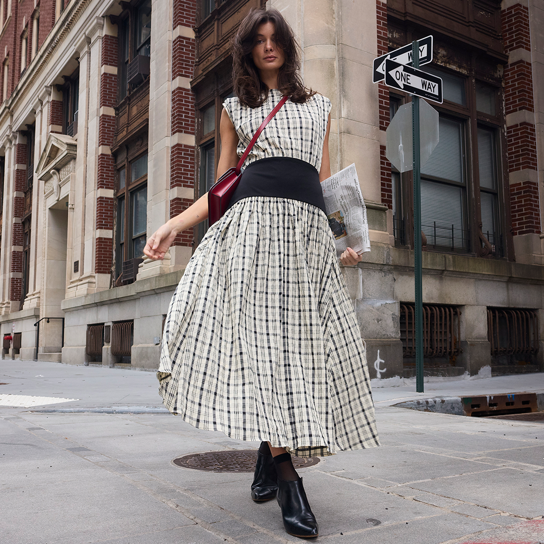 Block Maxi Dress - Plaid Zandra Stone Block Maxi Dress - Plaid Zandra Stone