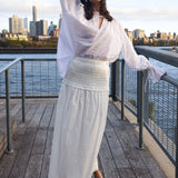 Deanie Shirred Drop Waist Skirt - White