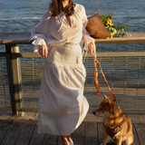 Deanie Shirred Drop Waist Skirt - White