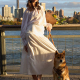 Deanie Shirred Drop Waist Skirt - White