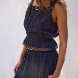 Ethen Balloon Pant Eyelet - Navy