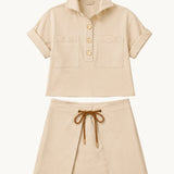 Abel Denim Mini Skirt - Cream - Zandra Stone