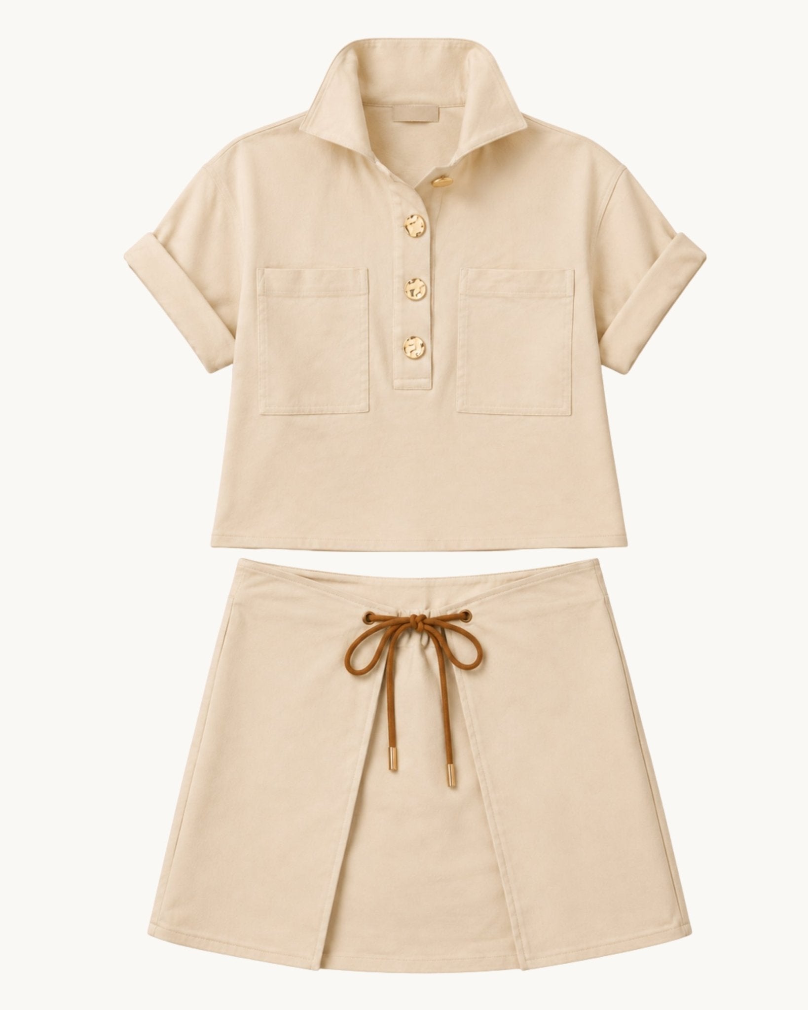 Abel Denim Mini Skirt - Cream - Zandra Stone