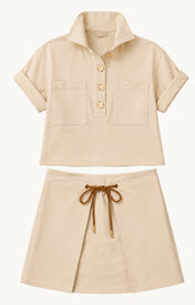 Abel Denim Mini Skirt - Cream - Zandra Stone