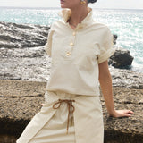 Abel Denim Mini Skirt - Cream - Zandra Stone