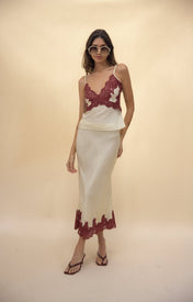 Ander Lace Hem Bias Skirt - Zandra Stone