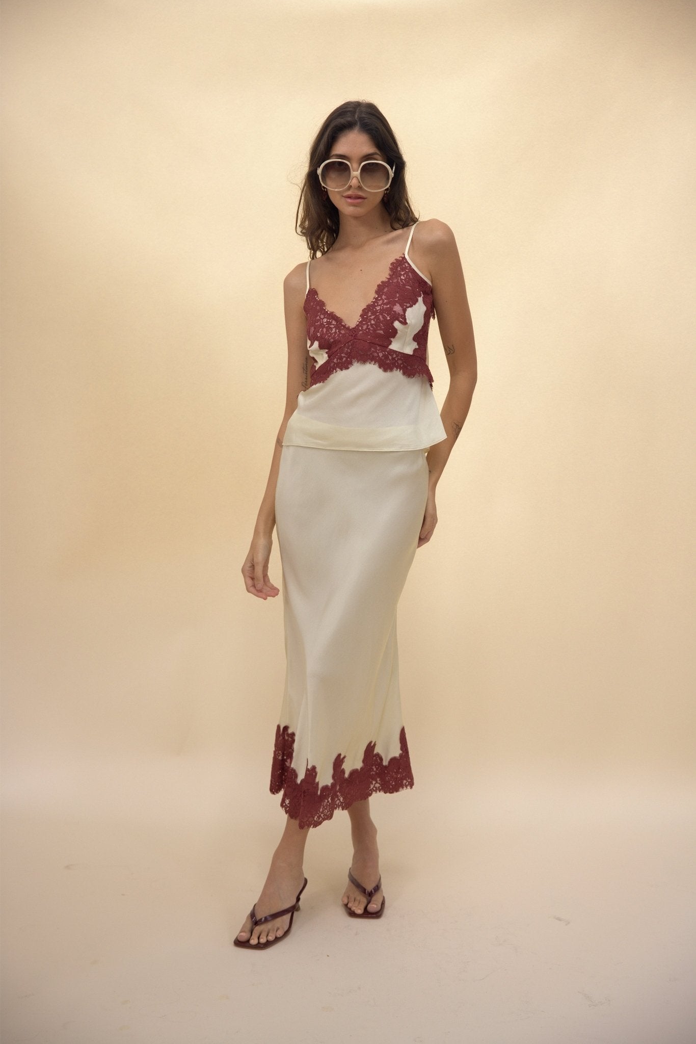 Ander Lace Hem Bias Skirt - Zandra Stone