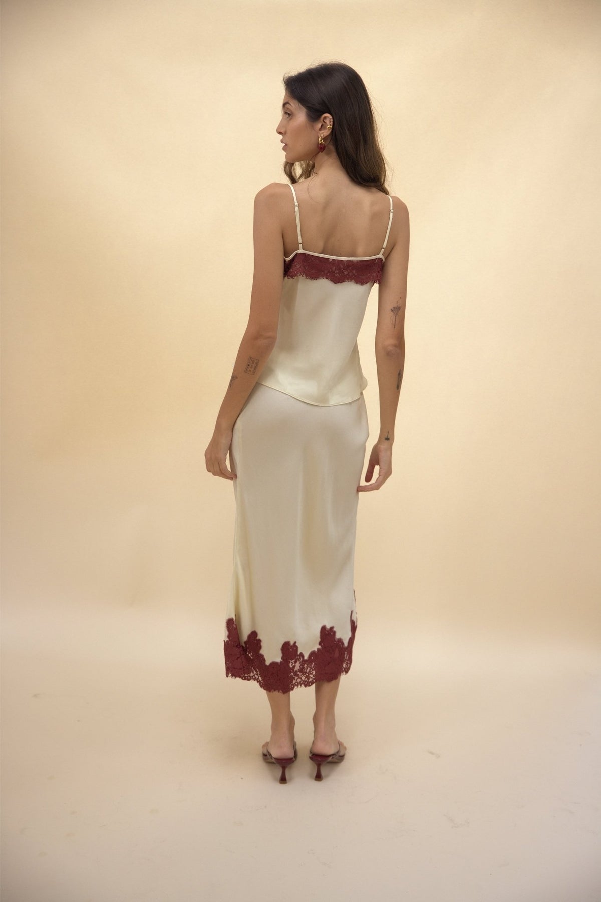 Ander Lace Hem Bias Skirt - Zandra Stone