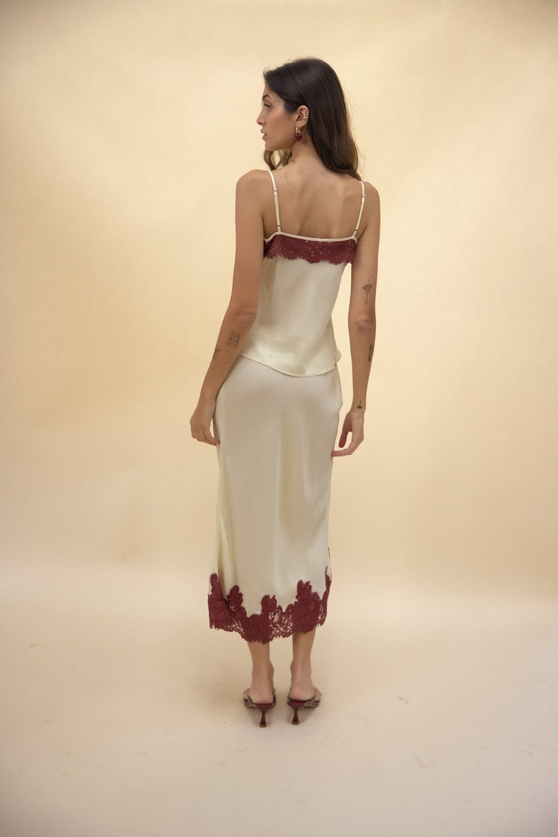 Ander Lace Hem Bias Skirt - Zandra Stone