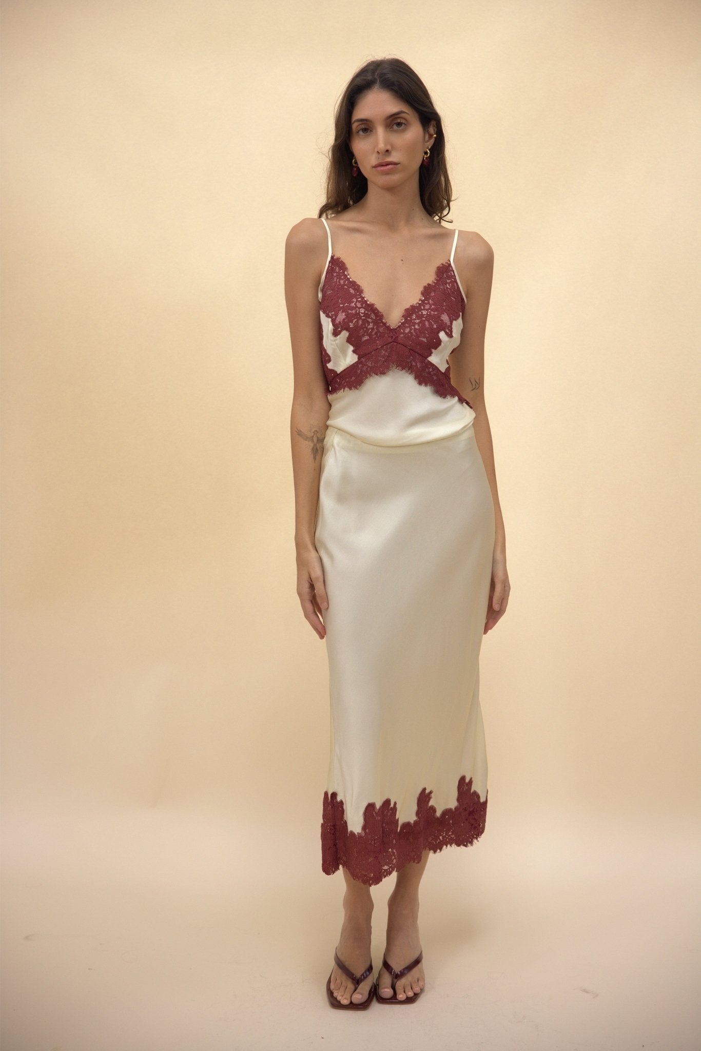 Ander Lace Hem Bias Skirt - Zandra Stone