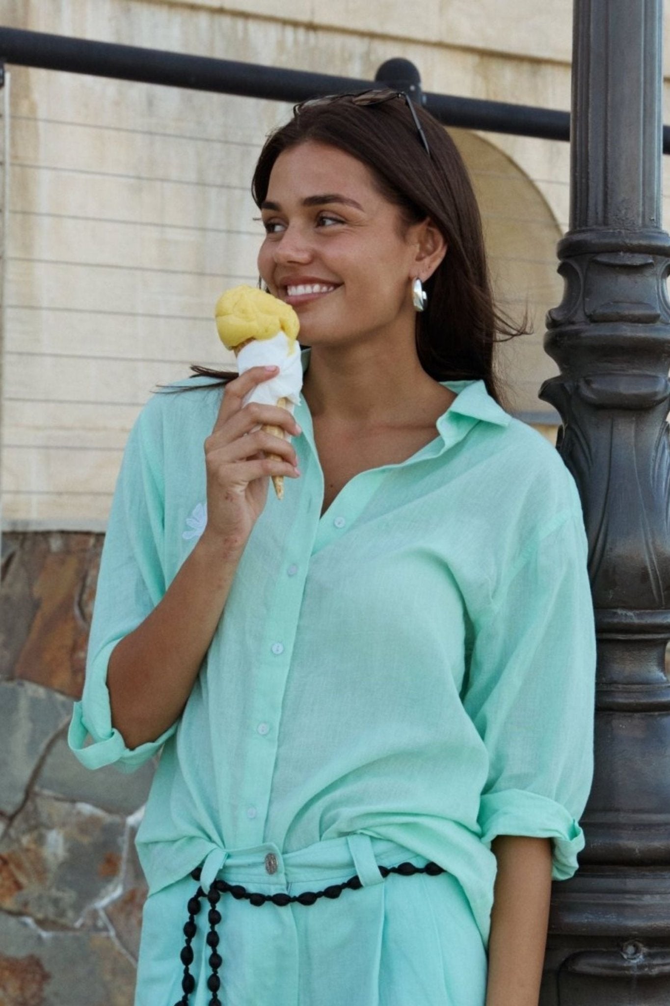 Arata Mint Shirt - Zandra Stone