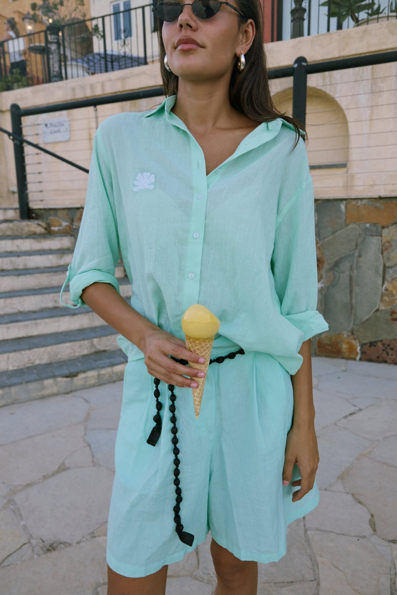 Arata Mint Shirt - Zandra Stone