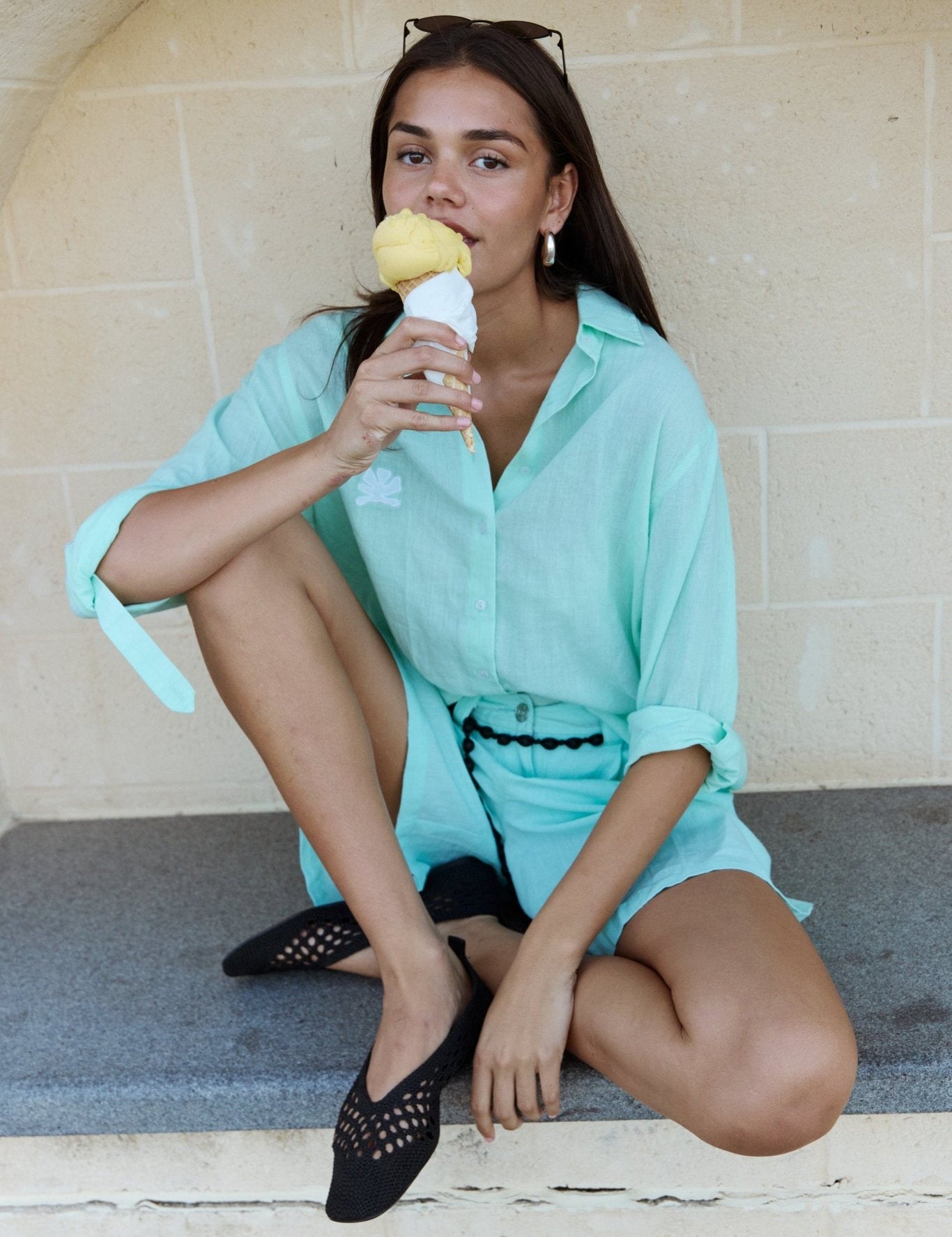 Arata Mint Shirt - Zandra Stone