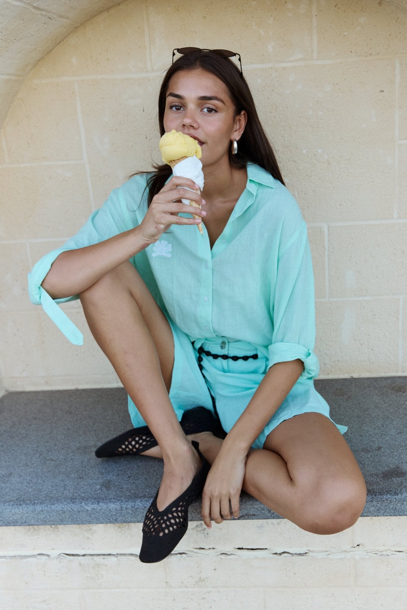 Arata Mint Shirt - Zandra Stone
