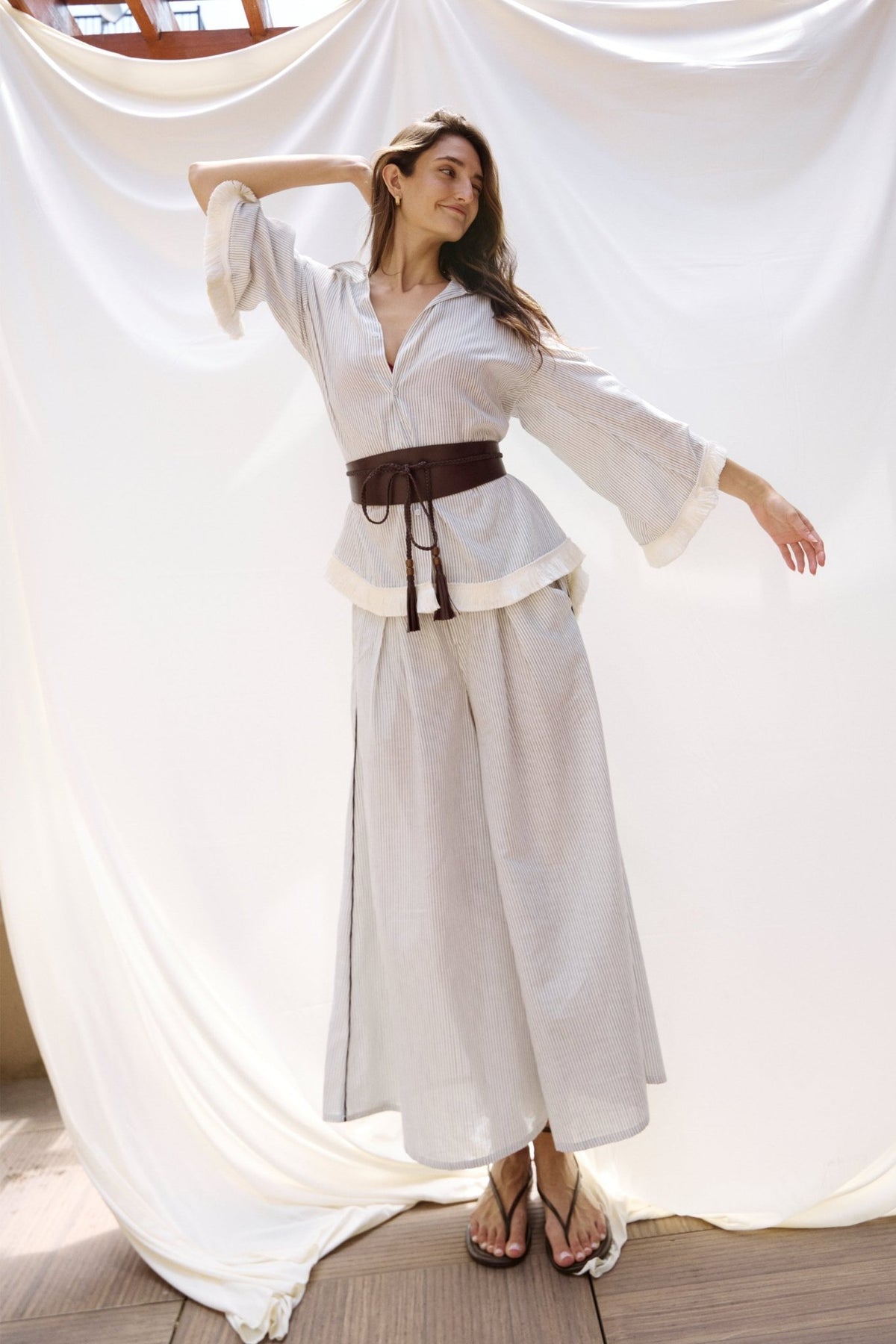 Baxter Leather Wrap Belt - Zandra Stone