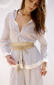 Baxter Leather Wrap Belt - Zandra Stone