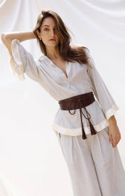 Baxter Leather Wrap Belt - Zandra Stone