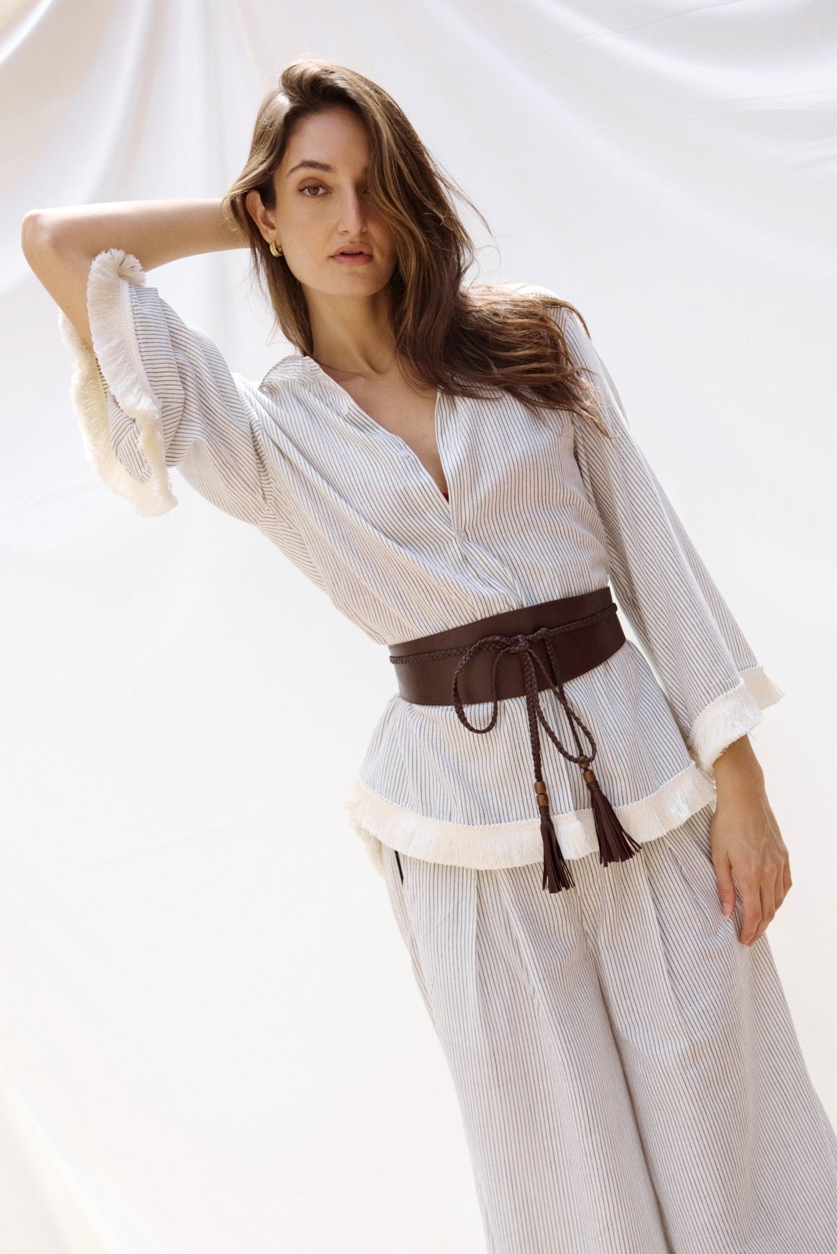 Baxter Leather Wrap Belt - Zandra Stone