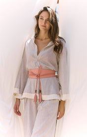 Baxter Leather Wrap Belt - Zandra Stone