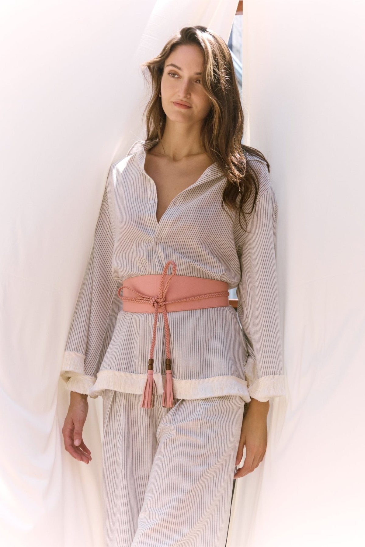 Baxter Leather Wrap Belt - Zandra Stone