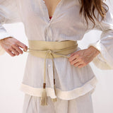 Baxter Leather Wrap Belt - Zandra Stone