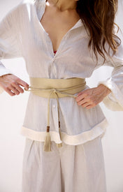 Baxter Leather Wrap Belt - Zandra Stone