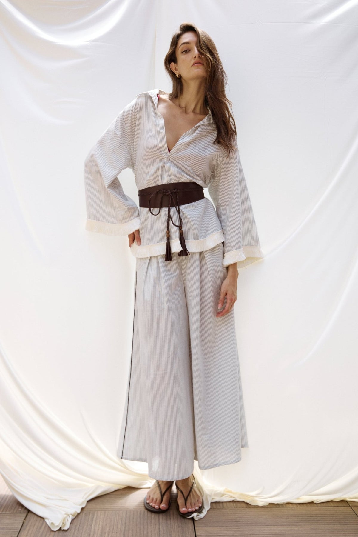 Baxter Leather Wrap Belt - Zandra Stone