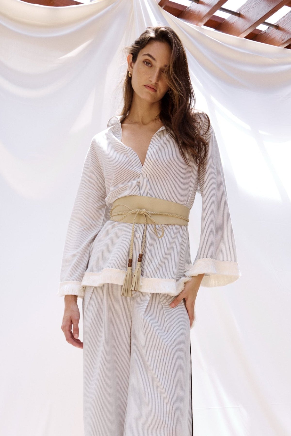 Baxter Leather Wrap Belt - Zandra Stone