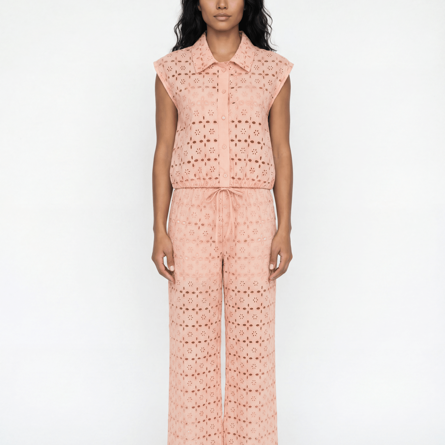 Beth Cotton Eyelet Pant - Zandra Stone