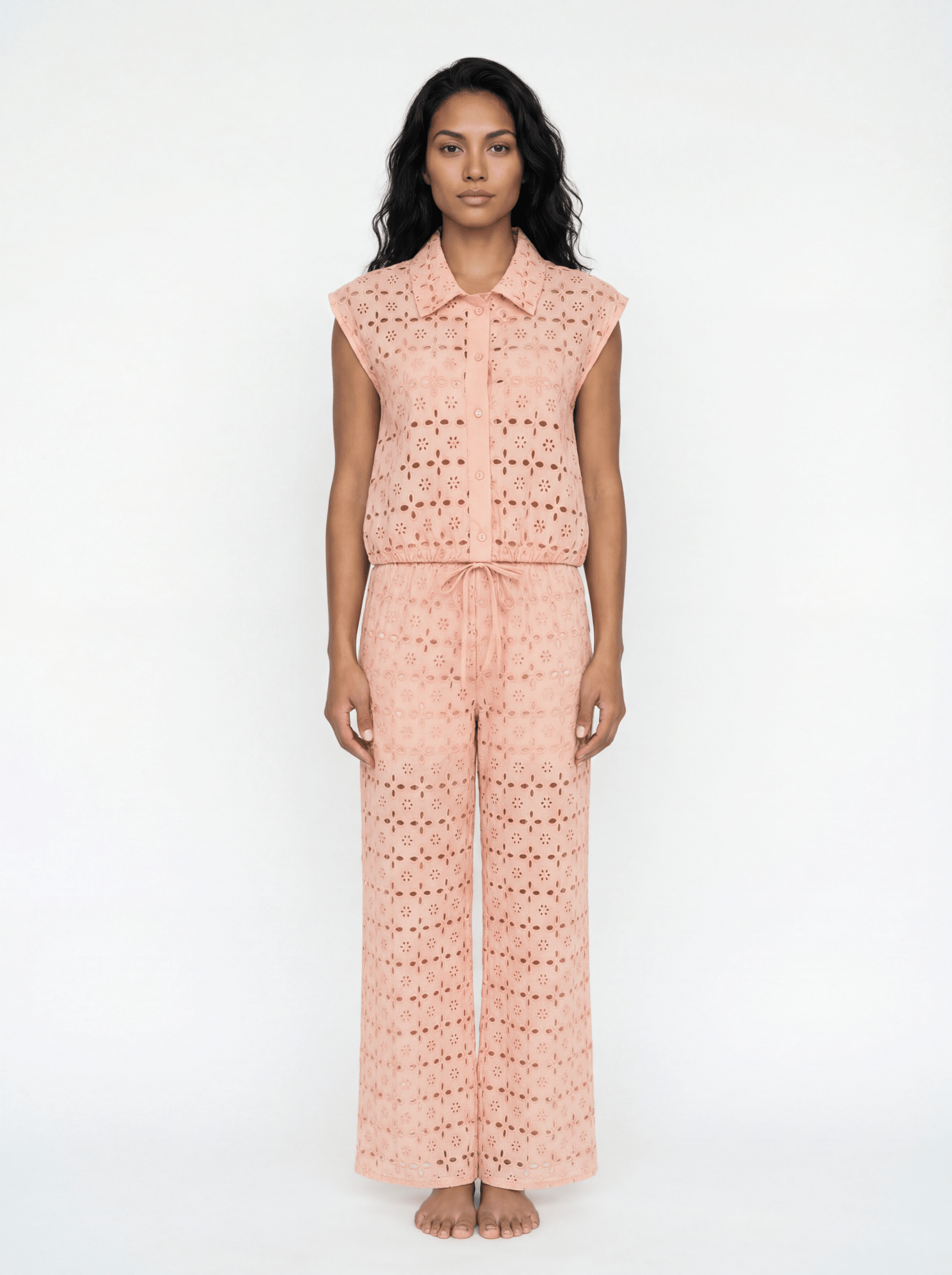 Beth Cotton Eyelet Pant - Zandra Stone