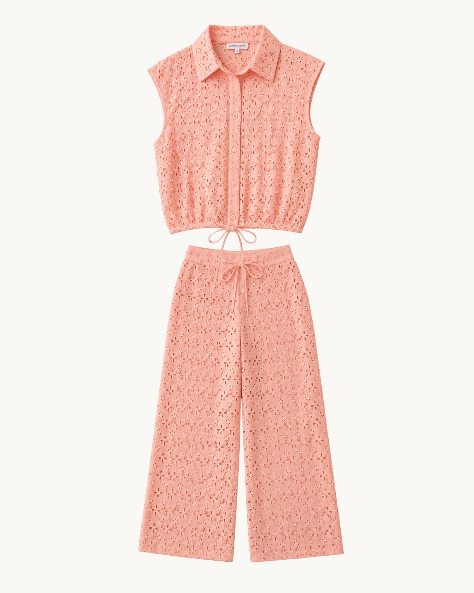 Beth Cotton Eyelet Pant - Zandra Stone