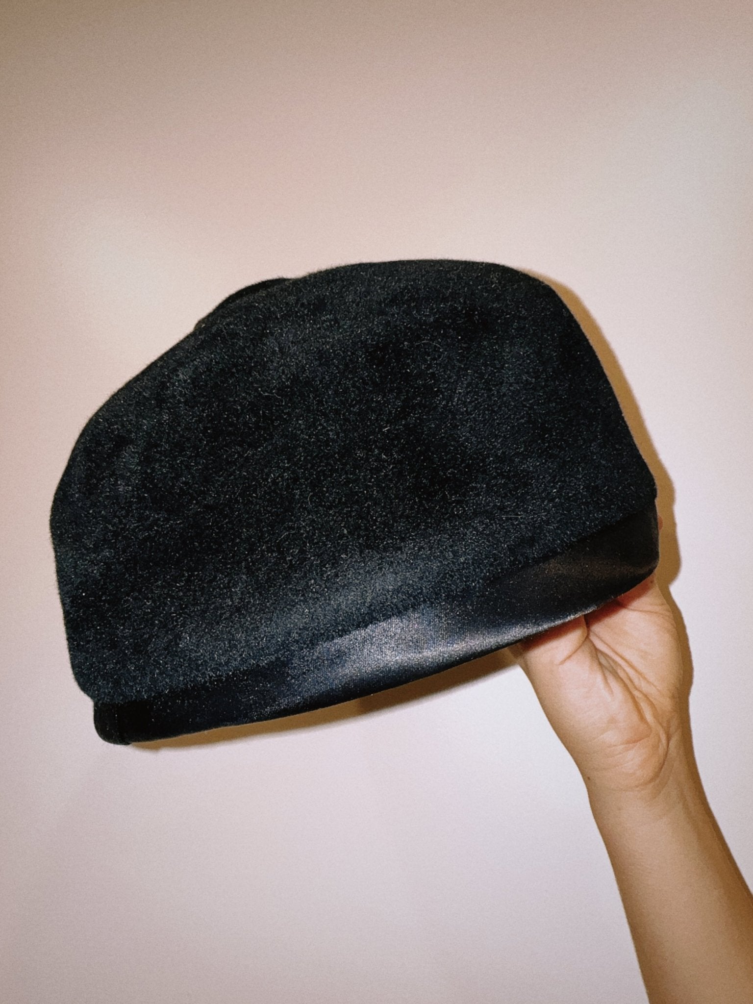 Black Velvet Pill Box Hat - Zandra Stone