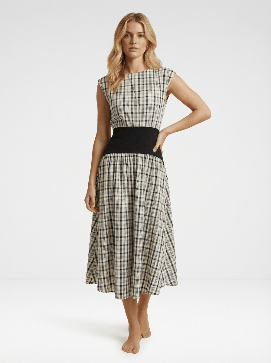 Block Maxi Dress - Plaid - Zandra Stone