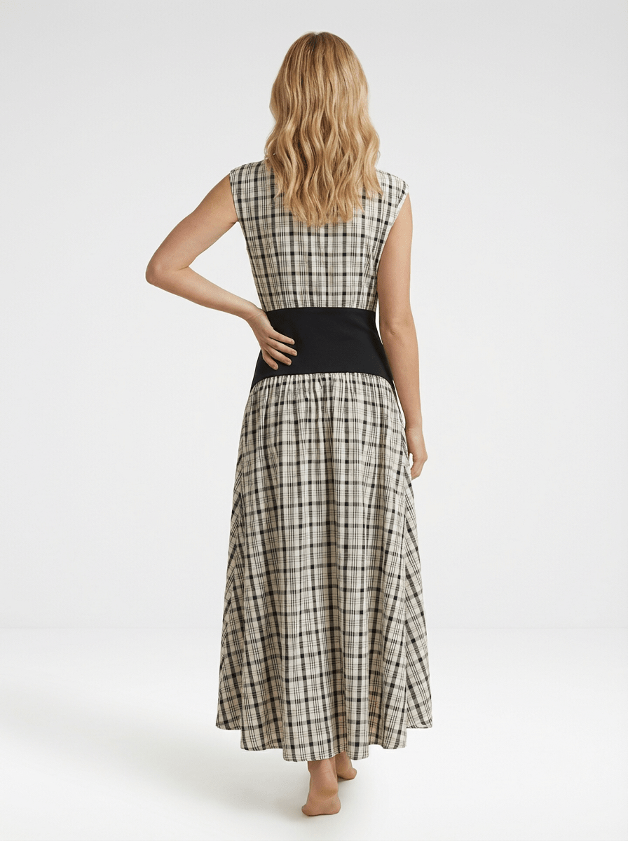 Block Maxi Dress - Plaid - Zandra Stone